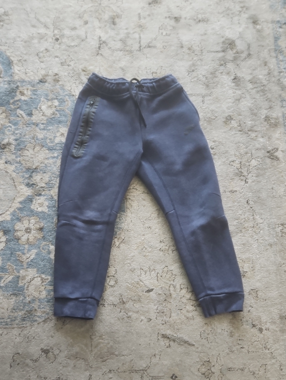 Kids Navy Blue Drawstring Jogger Pants